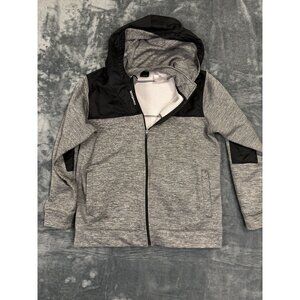 Reebok Mens Medium Full-Zip Hooded Jacket Gray/Black Polyester